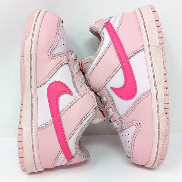 Nike Dunk Low Triple Pink Athletic Sneakers (DH9761-600) Girls Toddler Size 7C - Picture 6 of 8